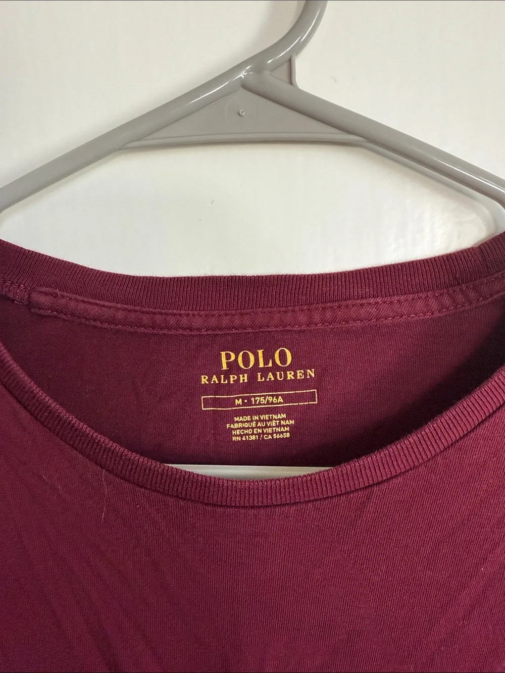 Polo by Ralph Lauren Burgundy Bear Denim-Style Graphic Long-Sleeve Tee